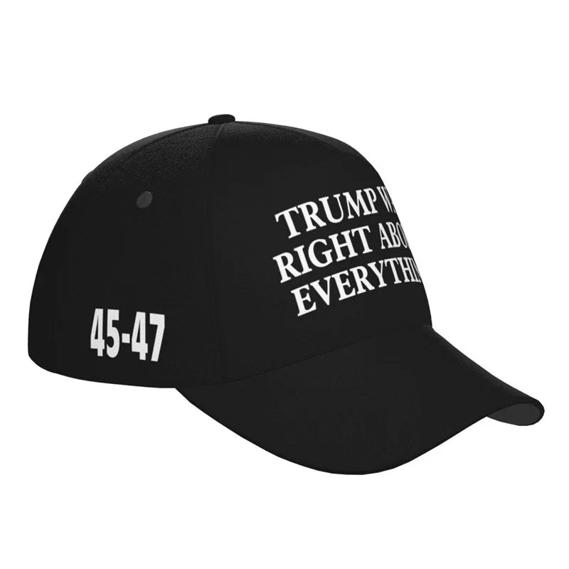 1Pc Large Size Baseball Cap 'Trump Was Right about Everything' Embroidery President Hat USA Wholesale Drop Shipping