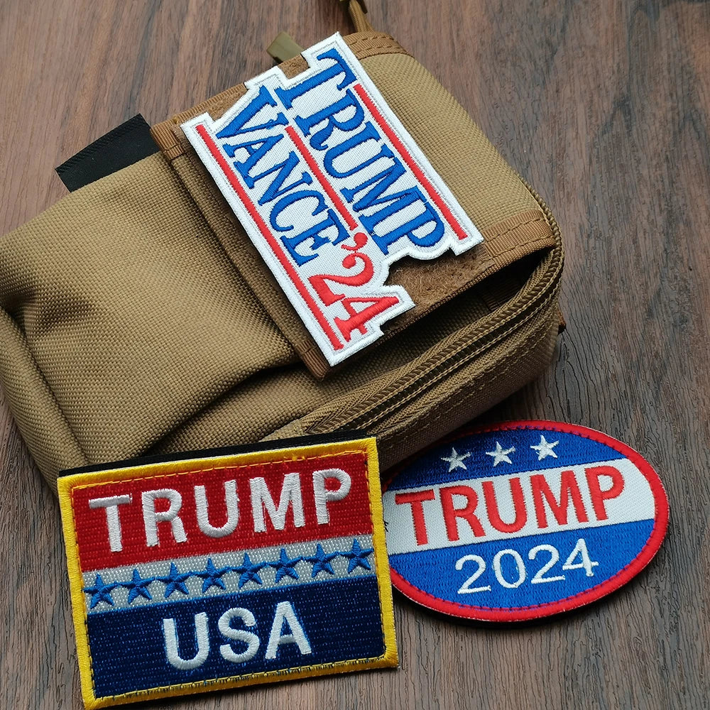 Trump 2024 Fight Latest Make America Great Again VANCE Stars and Stripes Outdoors Hats Clothing Backpack Patches USA election