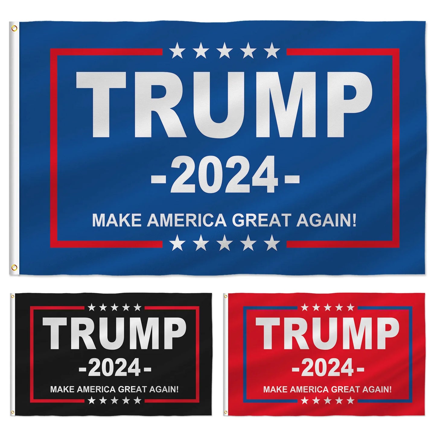 TRUMP 2024 Flag, USA MAGA Donald Trump Make America Great Again Flag, Brass Grommets Indoor Outdoor Decoration Banner