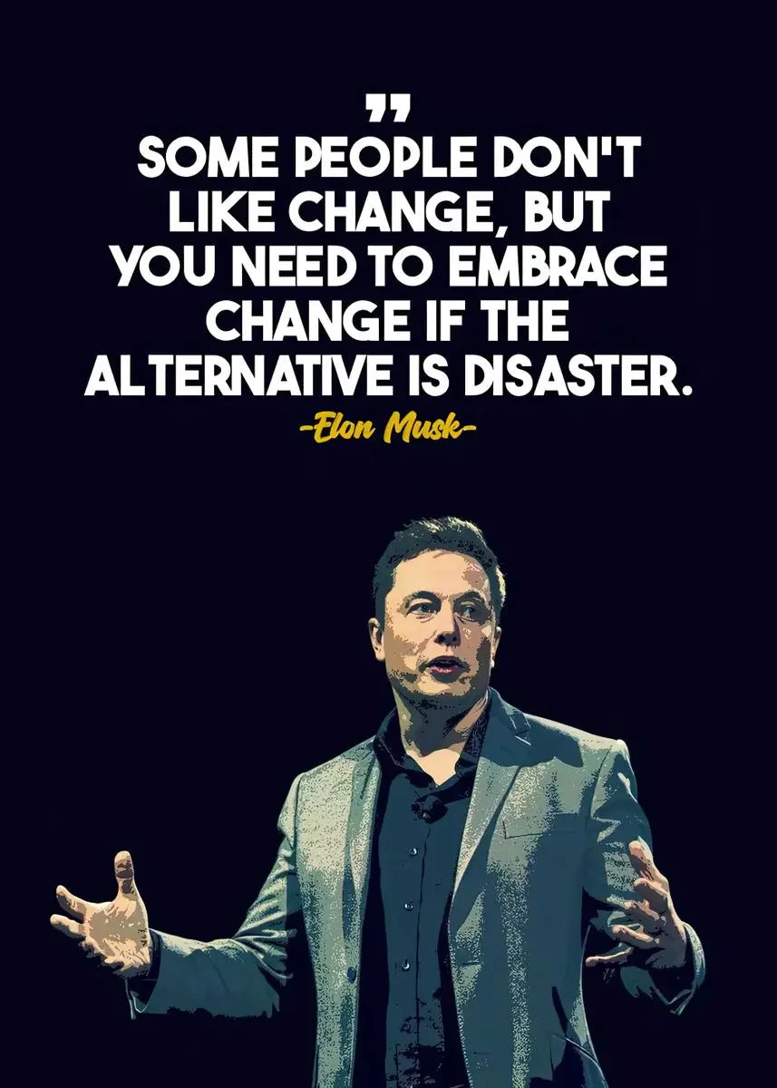 Elon Musk Graffiti Canvas Art - Inspirational Entrepreneur Quote Wall Decor Poster Print
