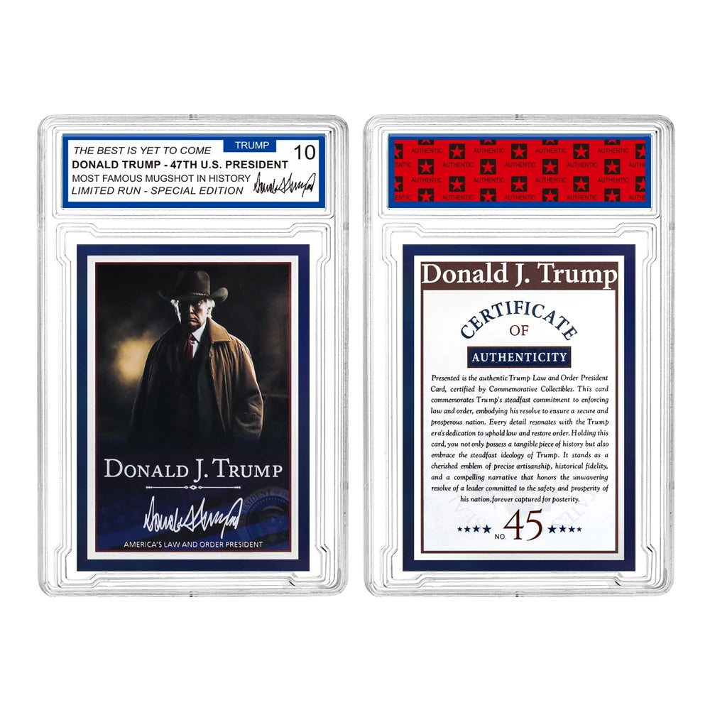 2024 47th US President Donald Trump Victory Cards With Case FIGHT Collectible Card Christmas Souvenir Gifts for Fans Supporters