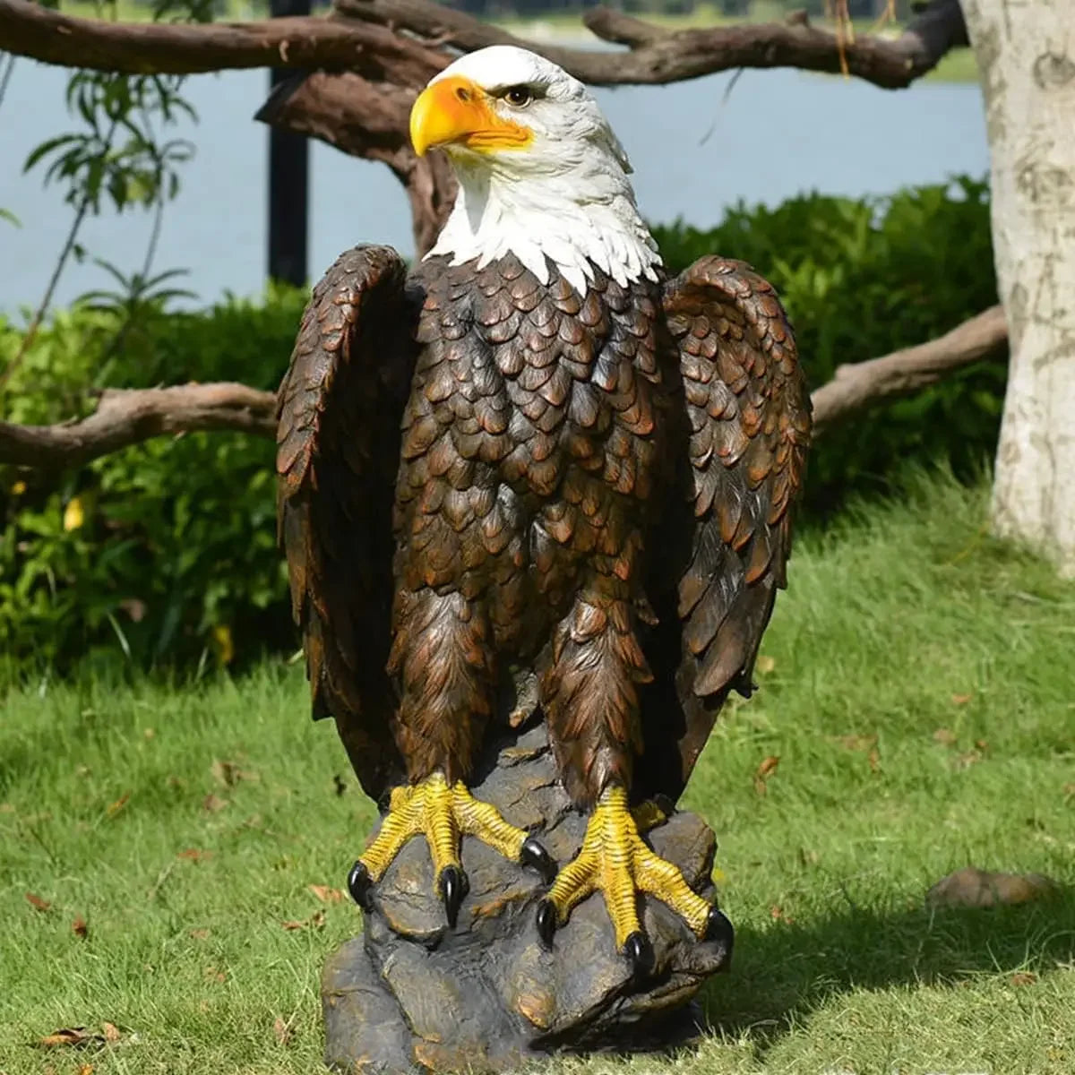 Flight of Freedom American Bald Eagle Garden and Yard Statue