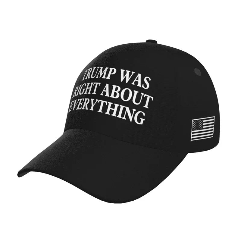 1Pc Large Size Baseball Cap 'Trump Was Right about Everything' Embroidery President Hat USA Wholesale Drop Shipping