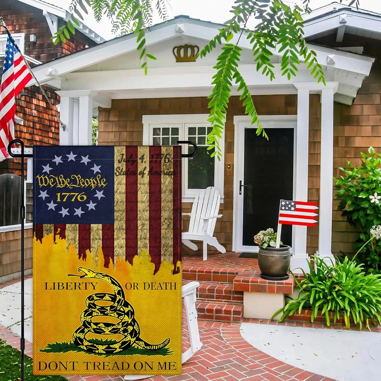 Dont Tread On Me Garden Flag 12x18 Inch Outdoor We The People 1776 Garden Flag Double Sided Retro American Garden Flag for House