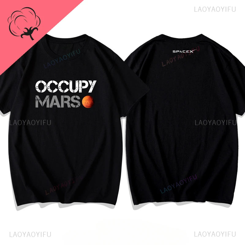 Occupy Mars Elon Reeve Musk Graphic T Shirts