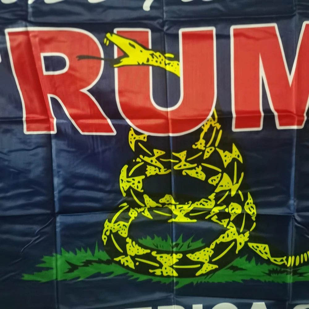 Trump Flag(Dont Tread on Me)Keep American Great Flag Garden Banner Indoor And Outdoor Decoration 90cm*150cm