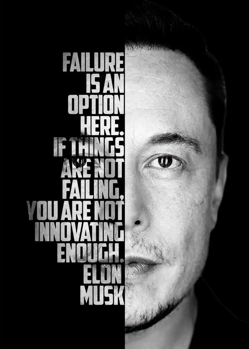 Elon Musk Graffiti Canvas Art - Inspirational Entrepreneur Quote Wall Decor Poster Print