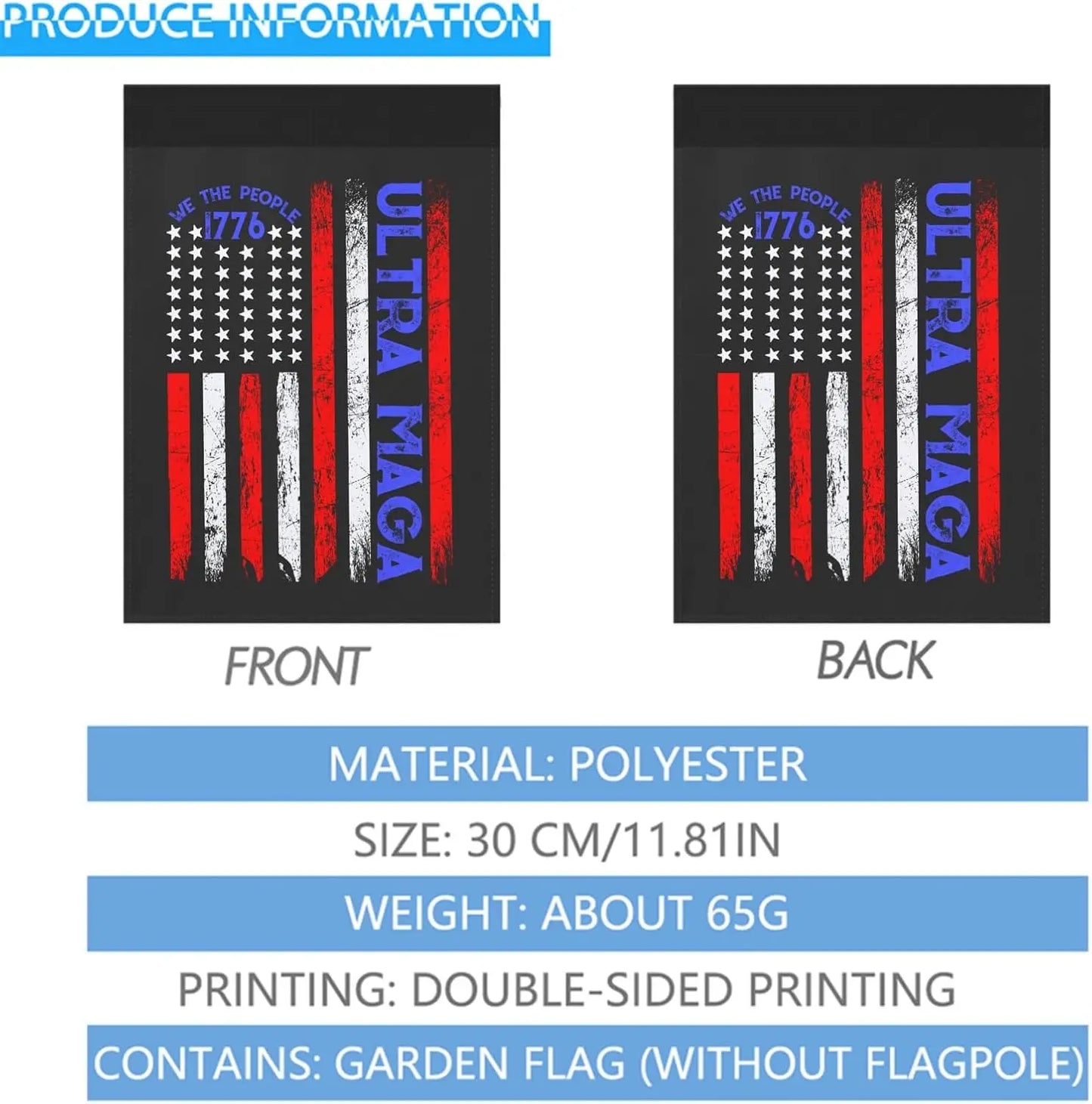 We The People 1776 Ultra Maga USA Flag Yard Flags Double SidedDecorative Yard Flag Double Sided For Rustic Garden Flags Double S