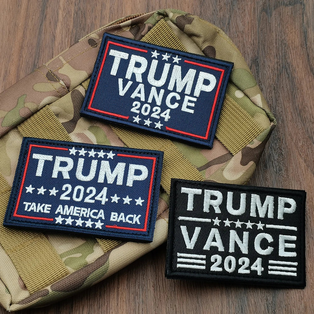 Trump 2024 Fight Latest Make America Great Again VANCE Stars and Stripes Outdoors Hats Clothing Backpack Patches USA election
