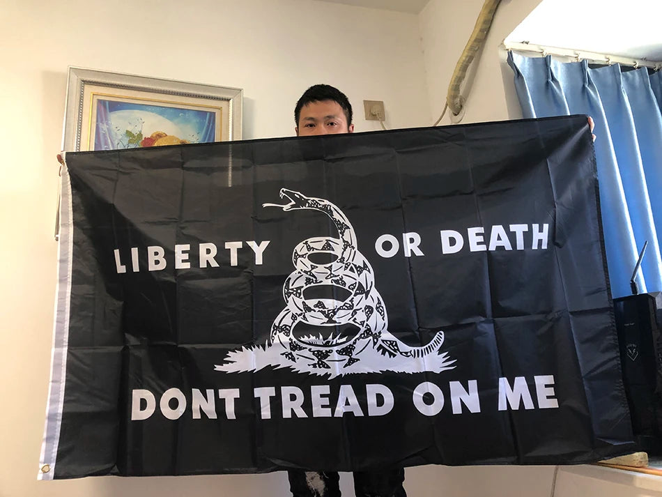SKY FLAG 90x150cm Black Gadsden Flag 3x5ft hanging polyester(Dont Tread On Me)flag Banner indoor outdoor decoration