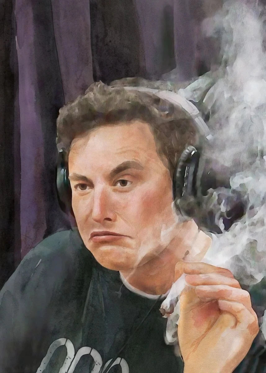 Graffiti Art Elon Musk Smoking Canvas Painting Classic Entrepreneur Inspirational Quote Poster and Print Wall Art Room Decor