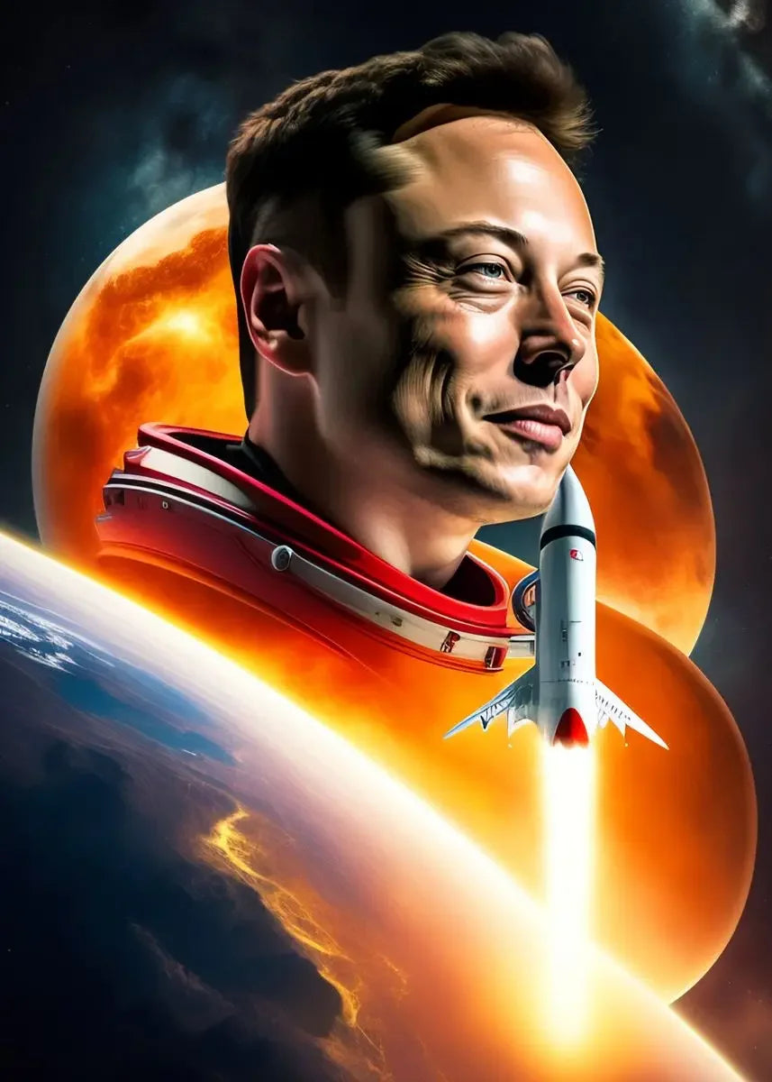 Elon Musk Graffiti Canvas Art - Inspirational Entrepreneur Quote Wall Decor Poster Print