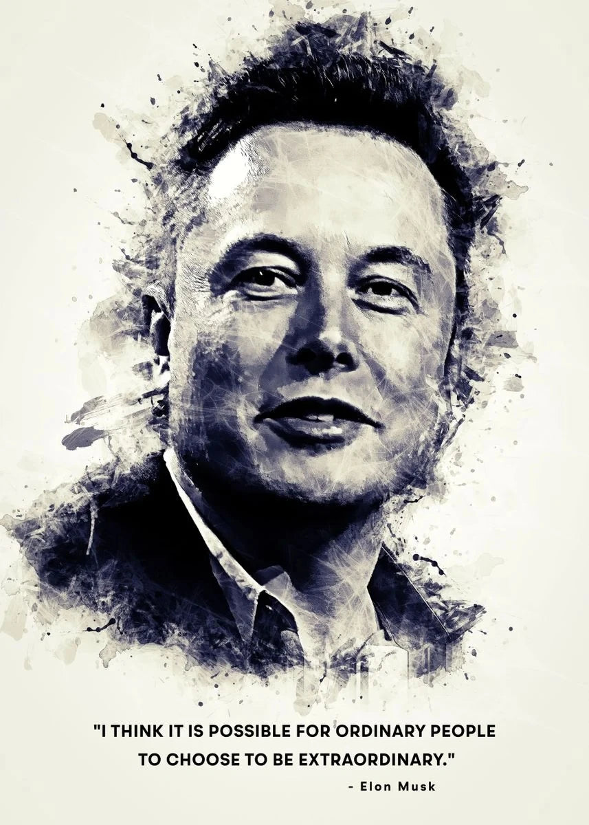 Graffiti Art Elon Musk Smoking Canvas Painting Classic Entrepreneur Inspirational Quote Poster and Print Wall Art Room Decor