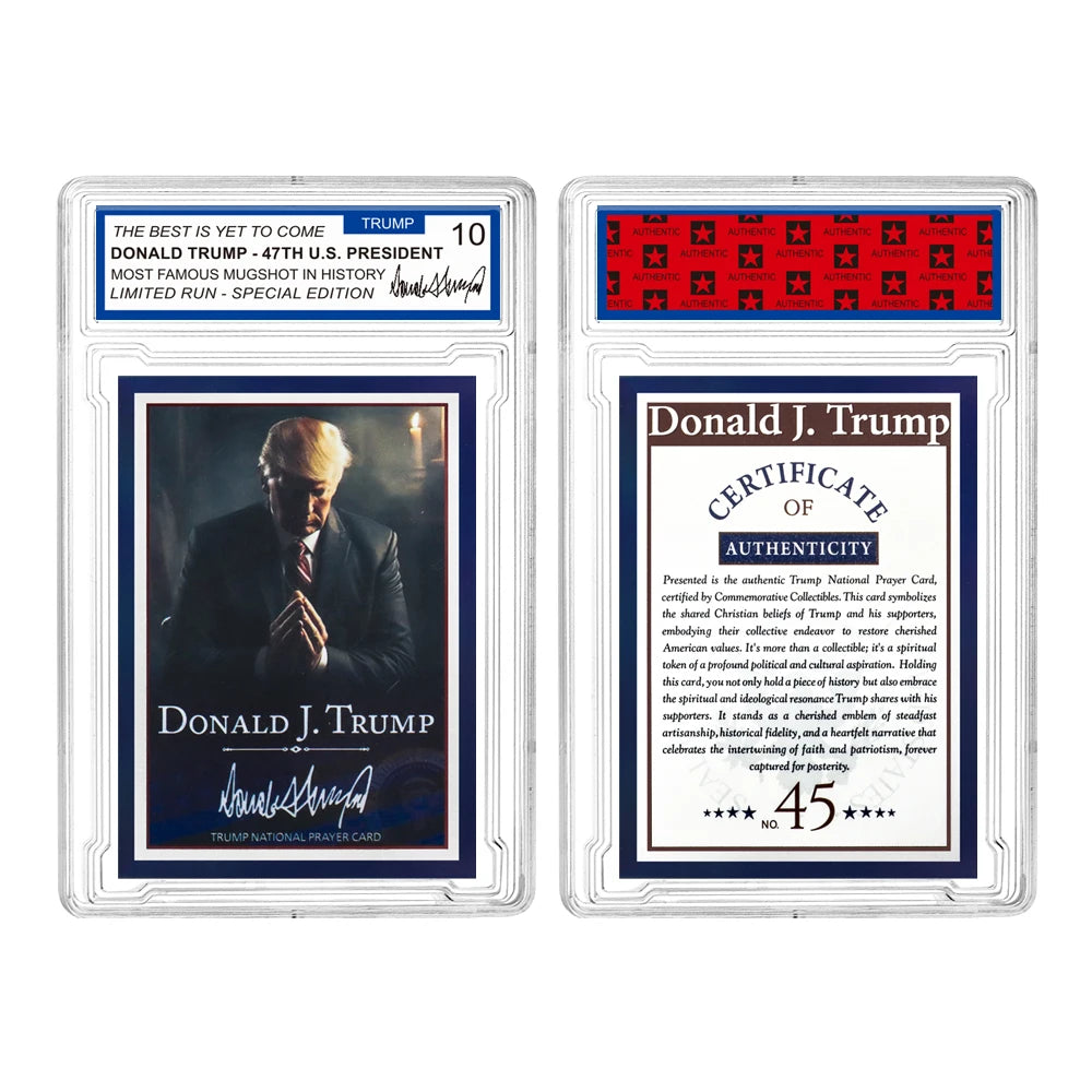 2024 47th US President Donald Trump Victory Cards With Case FIGHT Collectible Card Christmas Souvenir Gifts for Fans Supporters