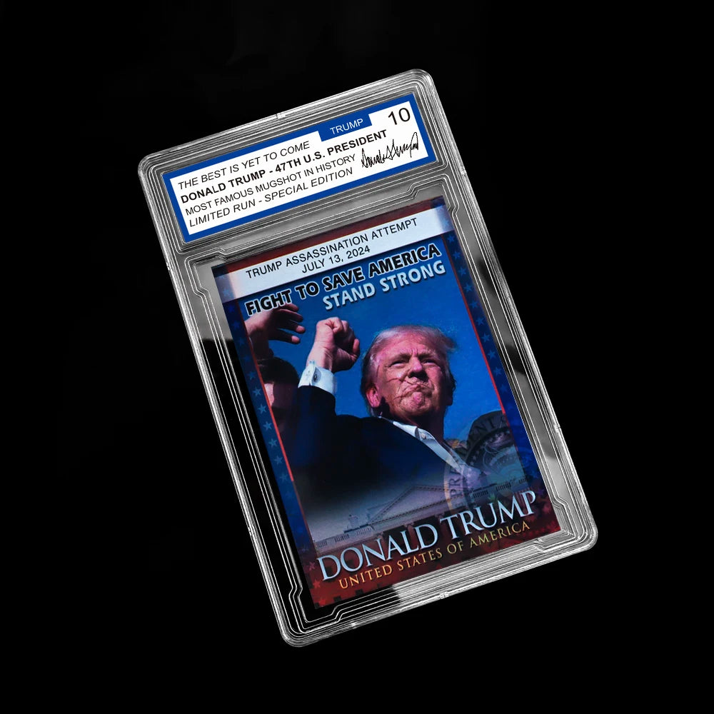 2024 47th US President Donald Trump Victory Cards With Case FIGHT Collectible Card Christmas Souvenir Gifts for Fans Supporters