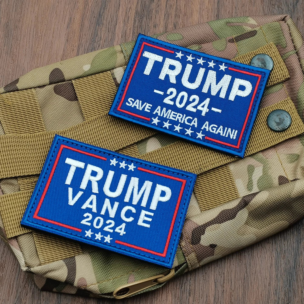 Trump 2024 Fight Latest Make America Great Again VANCE Stars and Stripes Outdoors Hats Clothing Backpack Patches USA election
