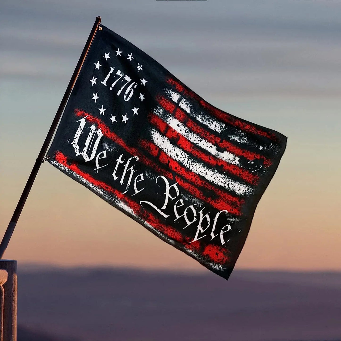 We The People 1776 Flag 3x5 Feet 90x150cm Outdoor Betsy Ross 13 Star American Rebel Constitution Flags Indoor Garden