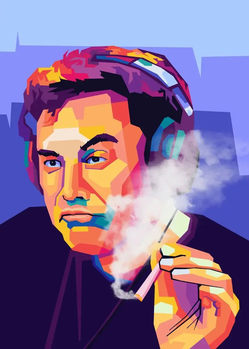 Elon Musk Graffiti Canvas Art - Inspirational Entrepreneur Quote Wall Decor Poster Print