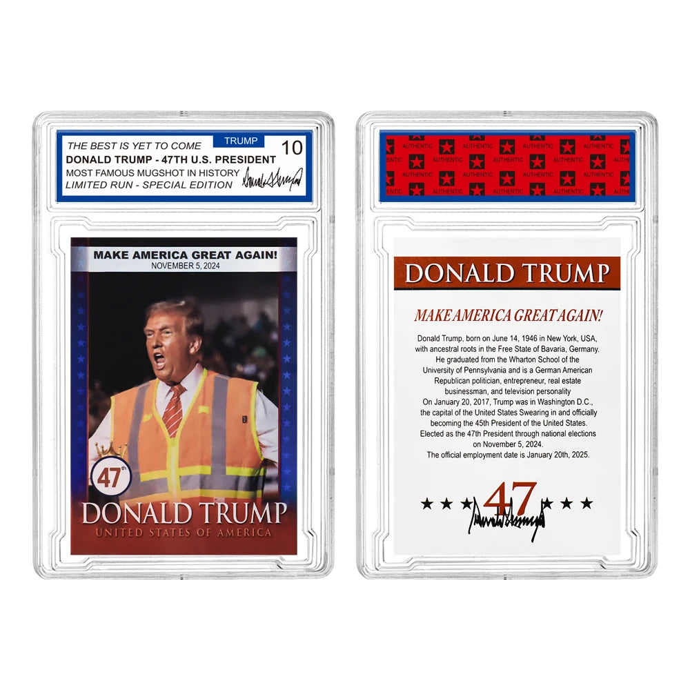 47th US President Donald Trump Vance Elon Musk Melania Barron Collector's Cards MAGA