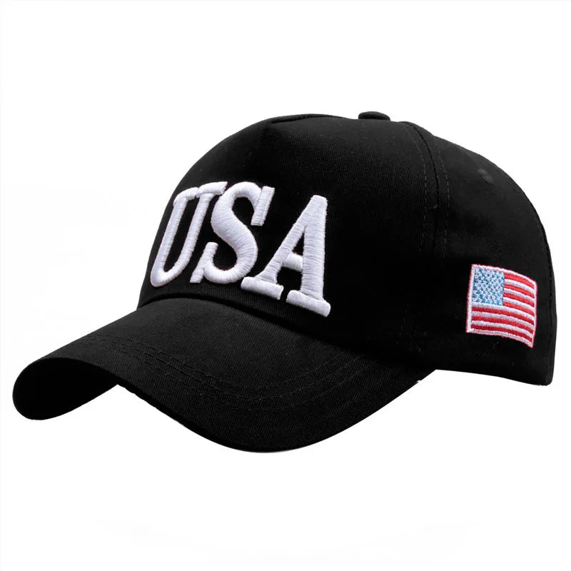 Wholesale President Trump Campaign Baseball Cap USA 45 American Flag 3D Embroidered Snapback Trucker Hat Caps Bone Gorras