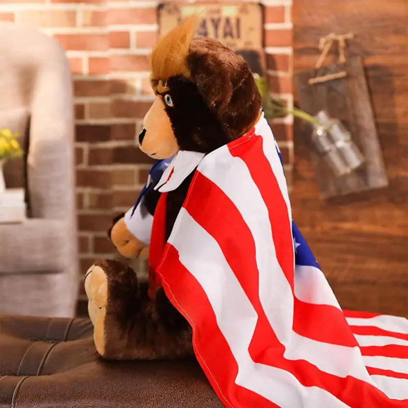 President Donald Trump Bear Plush Toy Plushie Pillow Soft Stuffed Doll Save America Again Trump Commemorative Kids Gift