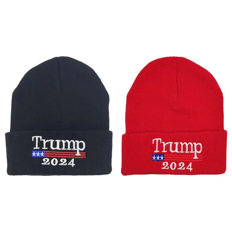 New Make America Great Again Trump Baseball Cap 2024 Knitted Beanie Republican Embroidered Hat for Camping Hiking Wholesale