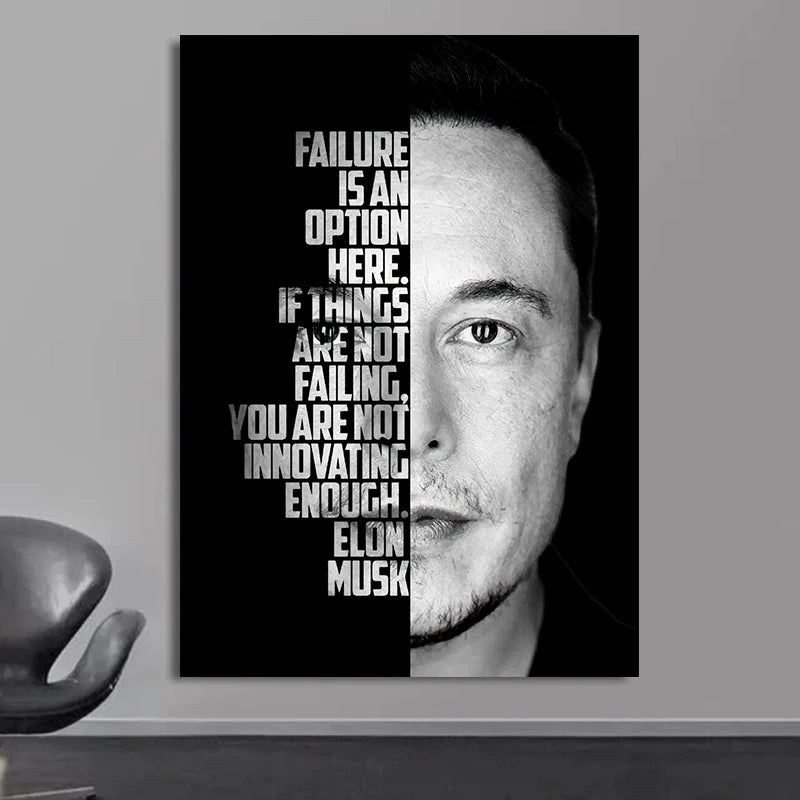 Graffiti Art Elon Musk Smoking Canvas Painting Classic Entrepreneur  Inspirational Quote Poster and Print Wall Art Room Decor