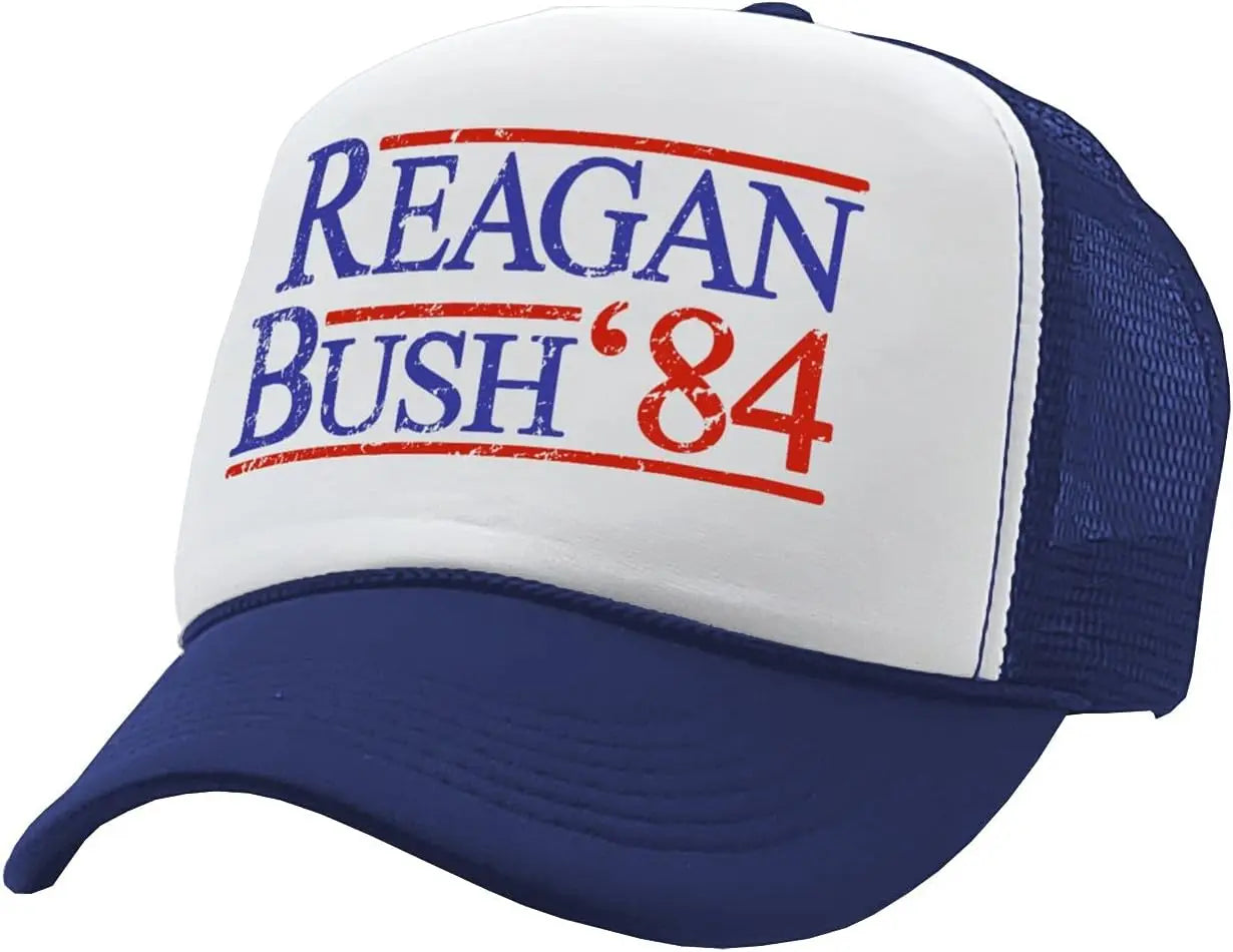 Reagan Bush 84 - President Ronald 1984 - Vintage Retro Style Trucker Cap Hat