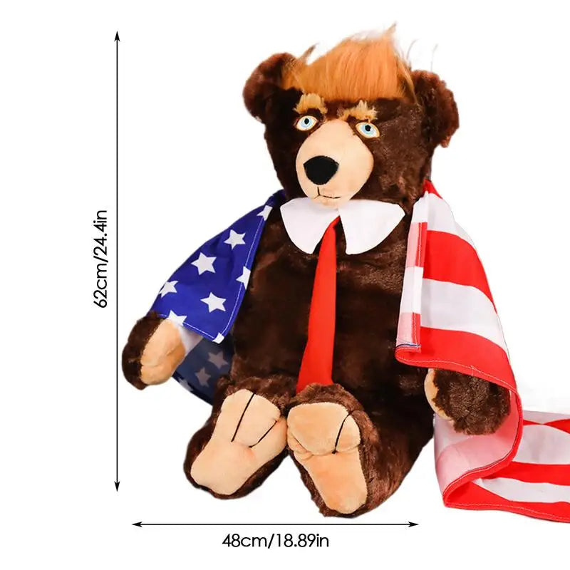 President Donald Trump Bear Plush Toy Plushie Pillow Soft Stuffed Doll Save America Again Trump Commemorative Kids Gift