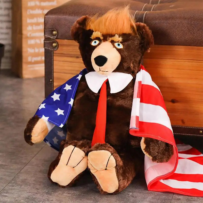 President Donald Trump Bear Plush Toy Plushie Pillow Soft Stuffed Doll Save America Again Trump Commemorative Kids Gift