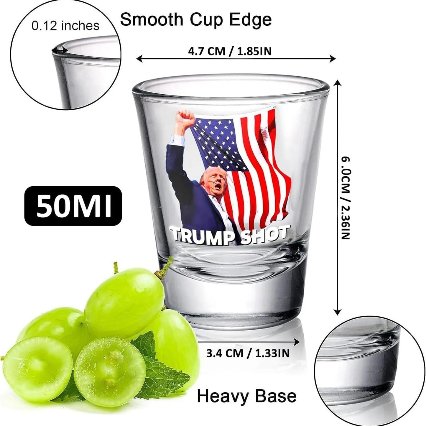 Trump Shot Glass 2024 Presidential Election Maga Wine Glass Make America Great Again Drinkware Kitchen Accessory