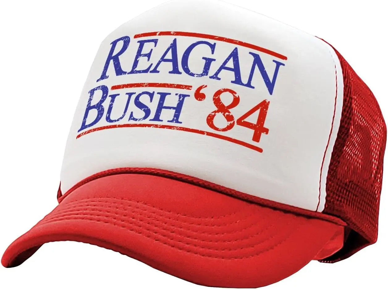 Reagan Bush 84 - President Ronald 1984 - Vintage Retro Style Trucker Cap Hat