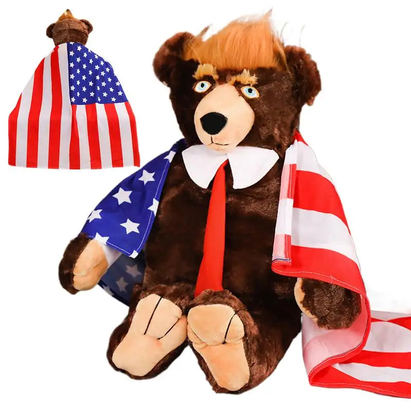 President Donald Trump Bear Plush Toy Plushie Pillow Soft Stuffed Doll Save America Again Trump Commemorative Kids Gift