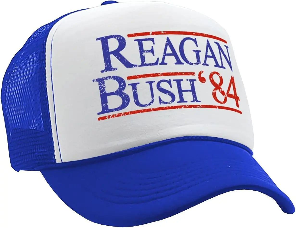 Reagan Bush 84 - President Ronald 1984 - Vintage Retro Style Trucker Cap Hat