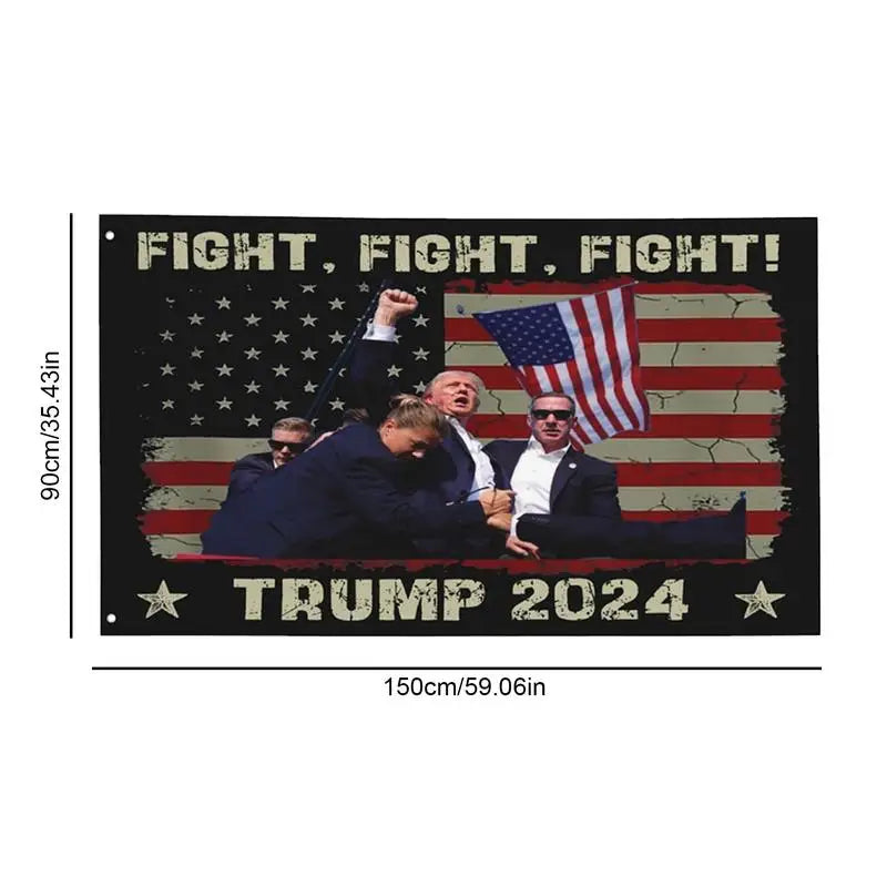 2024 US President Donald Trumps Assassination Trump 2024 Flag Fight Fight Fight Trump Flag For USA President Missed Me Flag