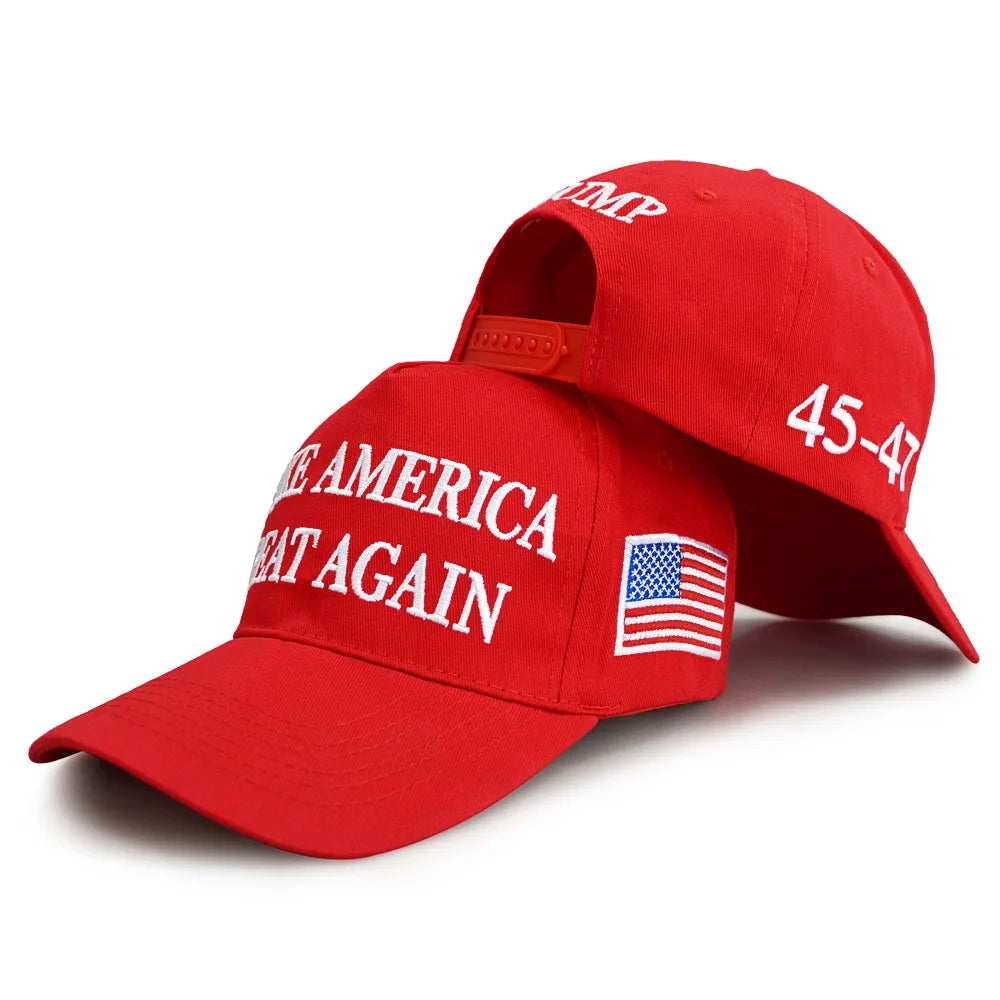 2024 Donald Trump Merchandise MAGA American Trucker Hat Make America Great Again Slogan USA Flag KAG 45-47 Baseball Cap