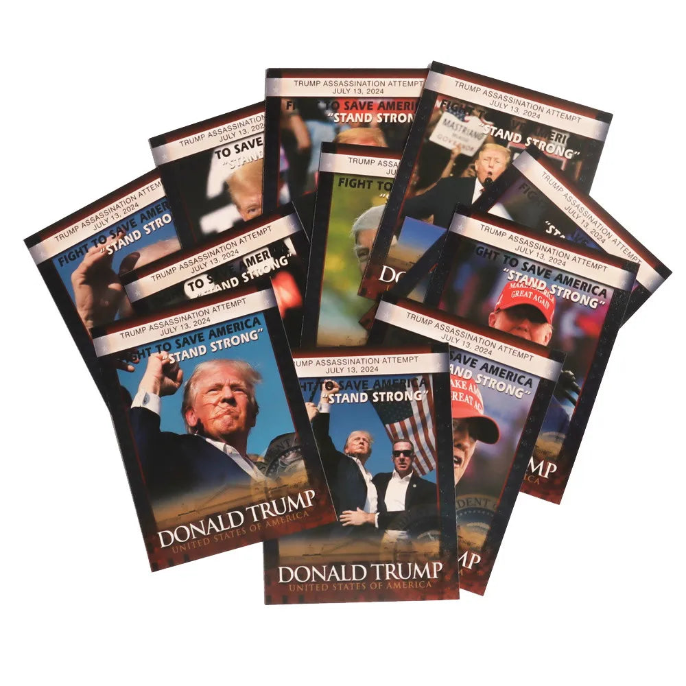 11 pcs 2024 Trump Gold Trading Cards USA Save America Again In Golden Envelope Collectors Item