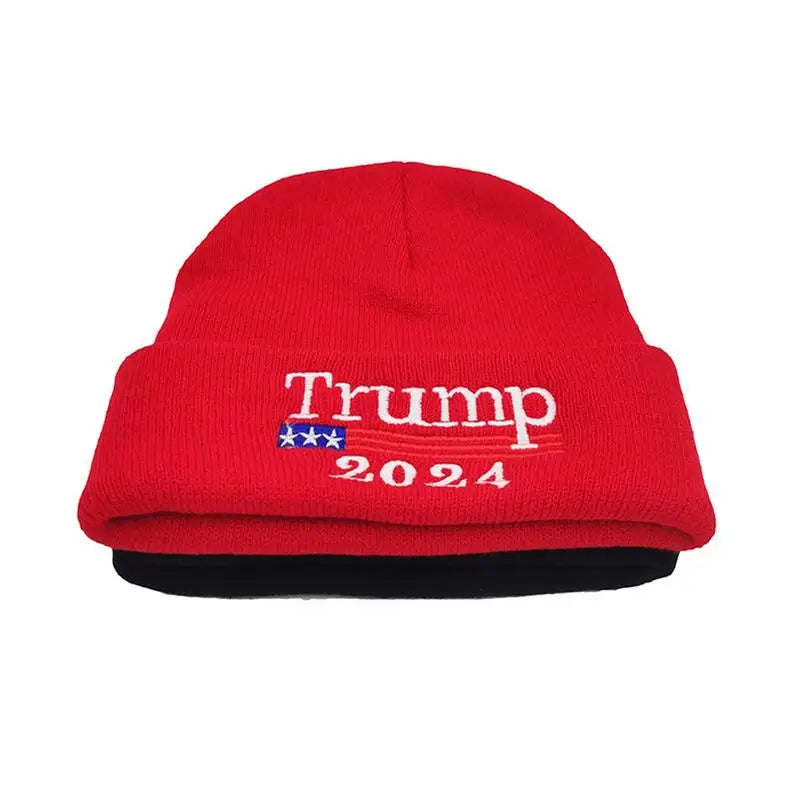 New Make America Great Again Trump Baseball Cap 2024 Knitted Beanie Republican Embroidered Hat for Camping Hiking Wholesale