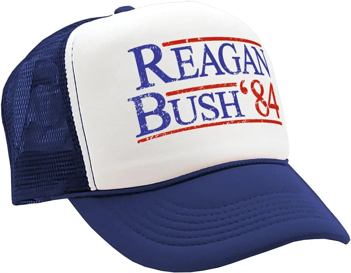 Reagan Bush 84 - President Ronald 1984 - Vintage Retro Style Trucker Cap Hat