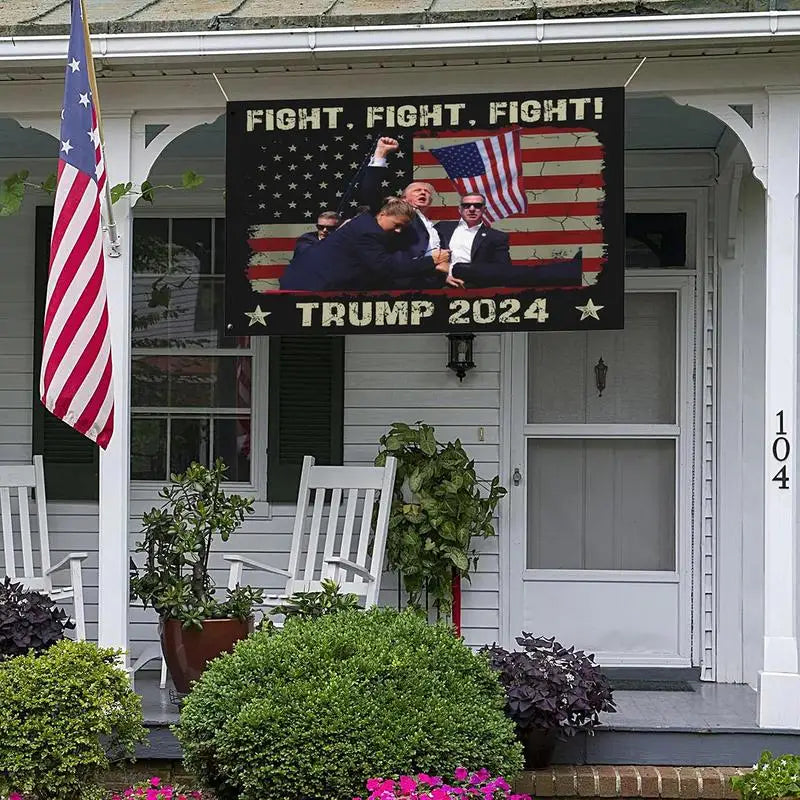 Trump Flag 2024 Shootings Flag 3x5ft Fight Fight Fight Keep America Great Donalds Trump For President USA Garden Decor Flag