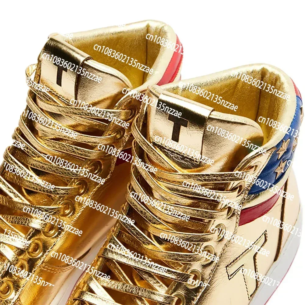 Trump Shoes 47 Never Surrender Gold Shoes Gym Sneaker MAGA Donald Mens Casual Boots Road Sneaker