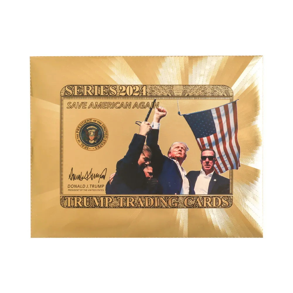 11 pcs 2024 Trump Gold Trading Cards USA Save America Again In Golden Envelope Collectors Item