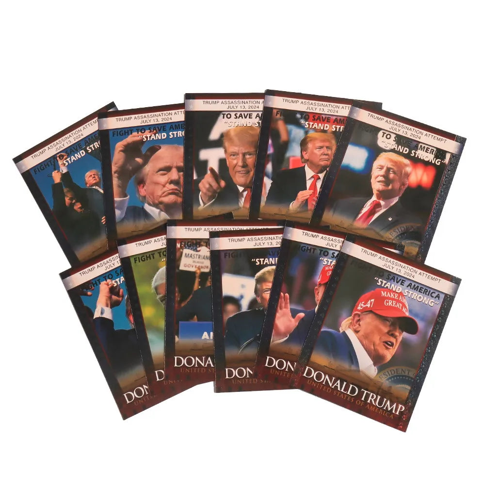 11 pcs 2024 Trump Gold Trading Cards USA Save America Again In Golden Envelope Collectors Item