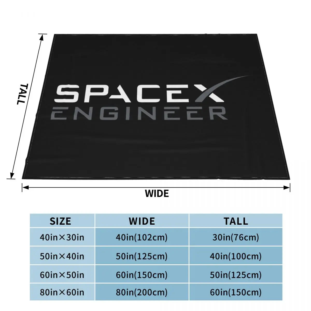 Spacex Elon Musk Engineer T Black Cotton 2020 Fashionable Brand Cotton Printed Roundt Throw Blanket