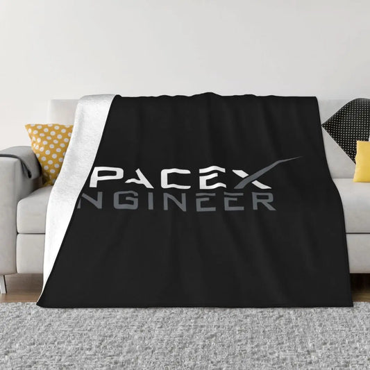 Spacex Elon Musk Engineer T Black Cotton 2020 Fashionable Brand Cotton Printed Roundt Throw Blanket