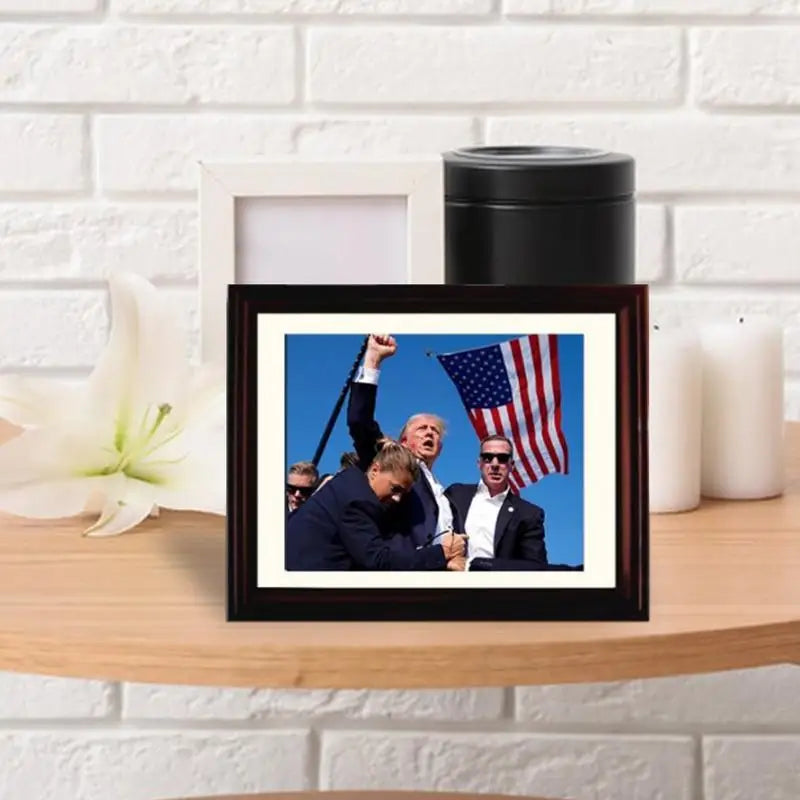 Donald Trump 2024 Rally Shooting Celebrity Photo Frame Election Decoration Picture Frame For USA Vote Trum Supporter